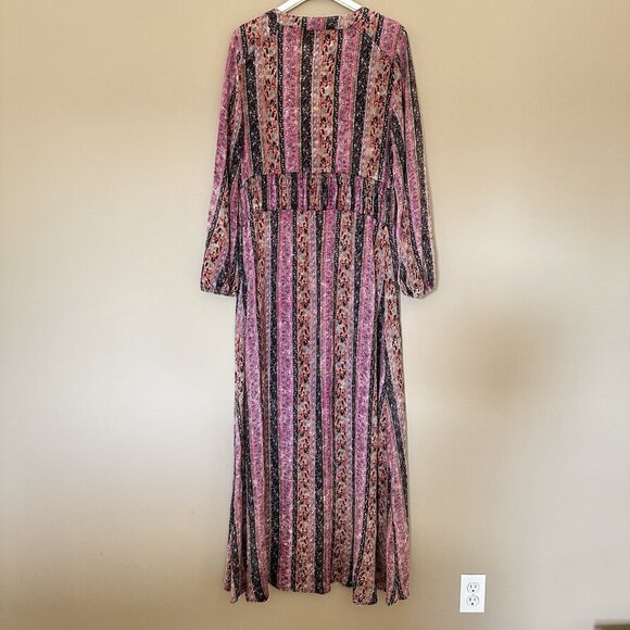 Soft Surroundings Boho Long Sleeve Maxi Dress Women M Earthy Esperanza Hippie - Picture 11 of 12